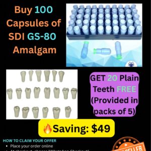 Buy 100 Capsules of SDI GS-80 Amalgam (2-Spill) + Get FREE 20 Plain Teeth