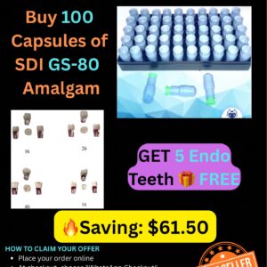 Buy 100 Capsules of SDI GS-80 Amalgam (2-Spill) + Get FREE 5 Endo Teeth