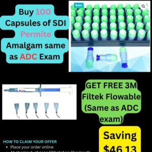 Buy 100 Capsules of SDI Permite Amalgam (2-Spill) + Get FREE 3M Filtek Flowable (A3 or A2 — same as ADC exam)