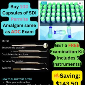 Buy 100 Capsules of SDI Permite Amalgam (2-Spill) + Get FREE Examination Kit (Includes 5 Instruments)