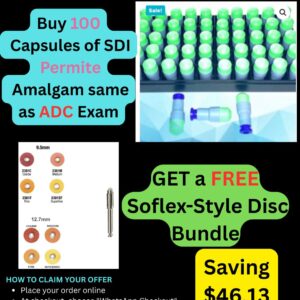 Buy 100 Capsules of SDI Permite Amalgam (2-Spill) + Get FREE Soflex-Style Disc Bundle (Assorted Large + Small + FREE Mandrel)