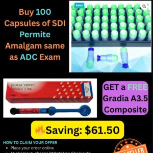 Buy 100 Capsules of SDI Permite Amalgam (2-Spill) + Get a FREE Gradia A3.5 Composite Syringe (2.7 ml / 5 g)