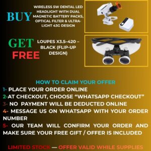 Wireless 5W Dental LED Headlight+ 3.5×–420 Loupes — FREE