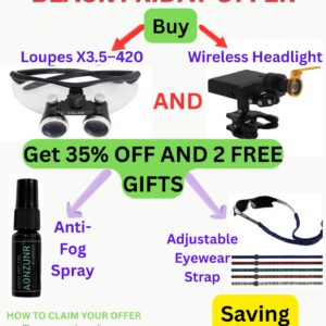 35% OFF – Loupes X3.5–420 + Wireless Headlight Package+2 FREE GIFTS