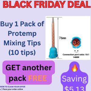 Pack of Mixing Tips (Blue–Orange, Pack of 10, 1:1 Ratio — Protemp Tips)+another pack FREE