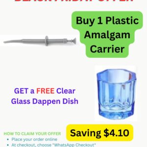 Buy 1 Plastic Amalgam Carrier + FREE Clear Glass Dappen Dish