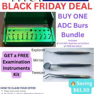Buy ADC High-Speed Bur Kit (with FREE Bur Block) + FREE Examination Instruments Kit