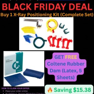 1 X-Ray Positioning Kit (Complete Set) + FREE Coltene Rubber Dam (Latex, 5 Sheets)