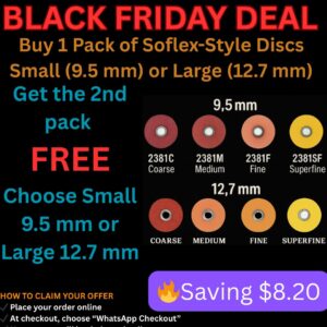 Pack of Soflex-Style Discs Small (9.5 mm) or Large (12.7 mm) + Another pack FREE