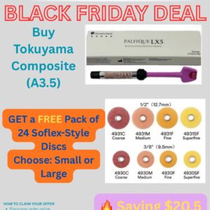Buy Tokuyama Palfique LX5 Composite (A3.5) + Get a FREE Pack of 24 Soflex-Style Discs$61.50