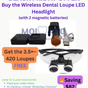 Wireless Dental Loupe LED Headlight + FREE 3.5×–420 Loupes