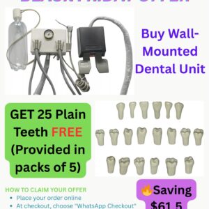 Wall-Mounted Dental Unit + 25 Plain Teeth FREE